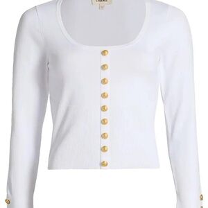 L’agence White Button-Up Top